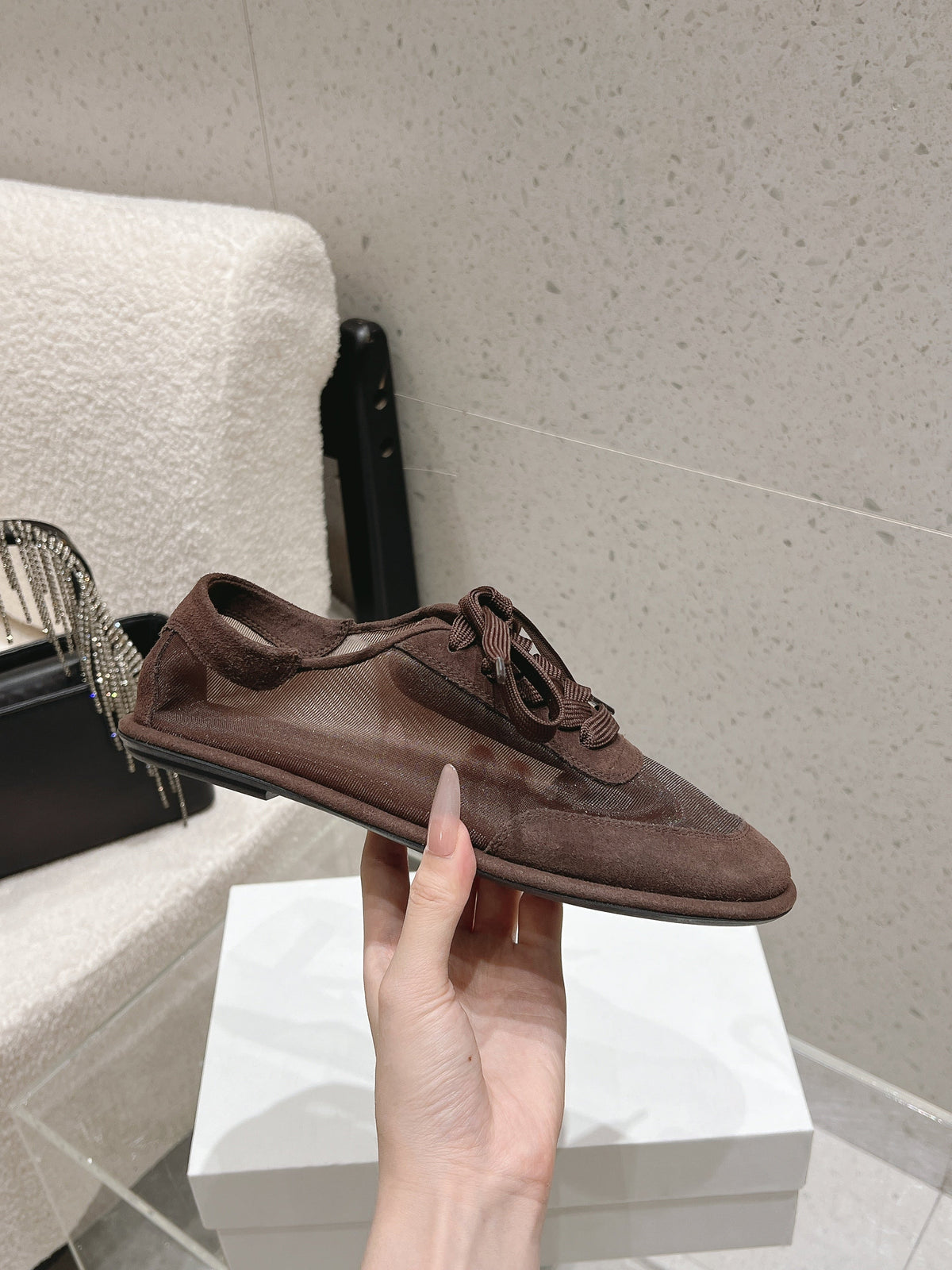 TR Clement Sneakers Medium Calfskin Suede Mesh 178910