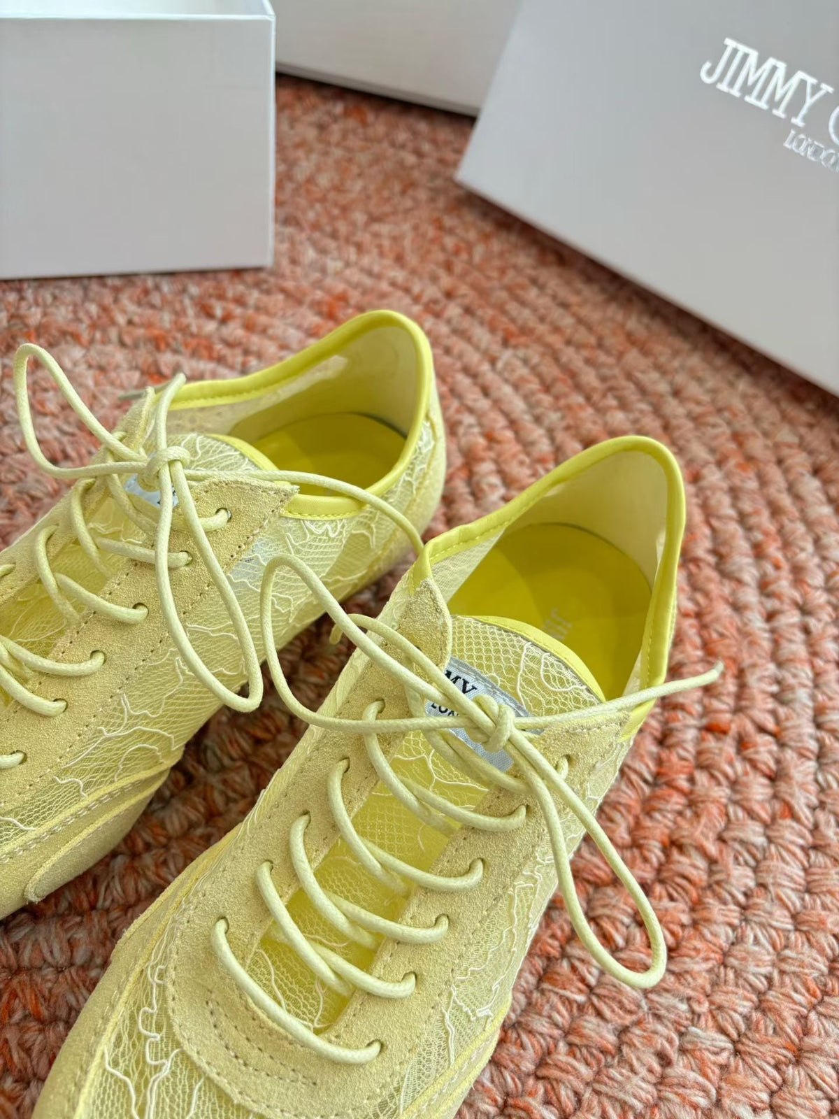 Jimmy Choo 26S Sneakers Yellow Mesh And Suede 753149