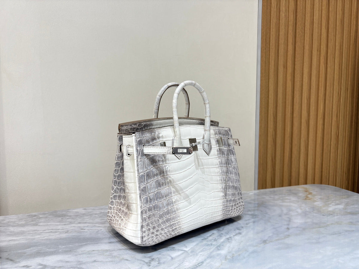High-end Hermes 2026 Birkin Himalaya 25cm Niloticus Crocodile Leather