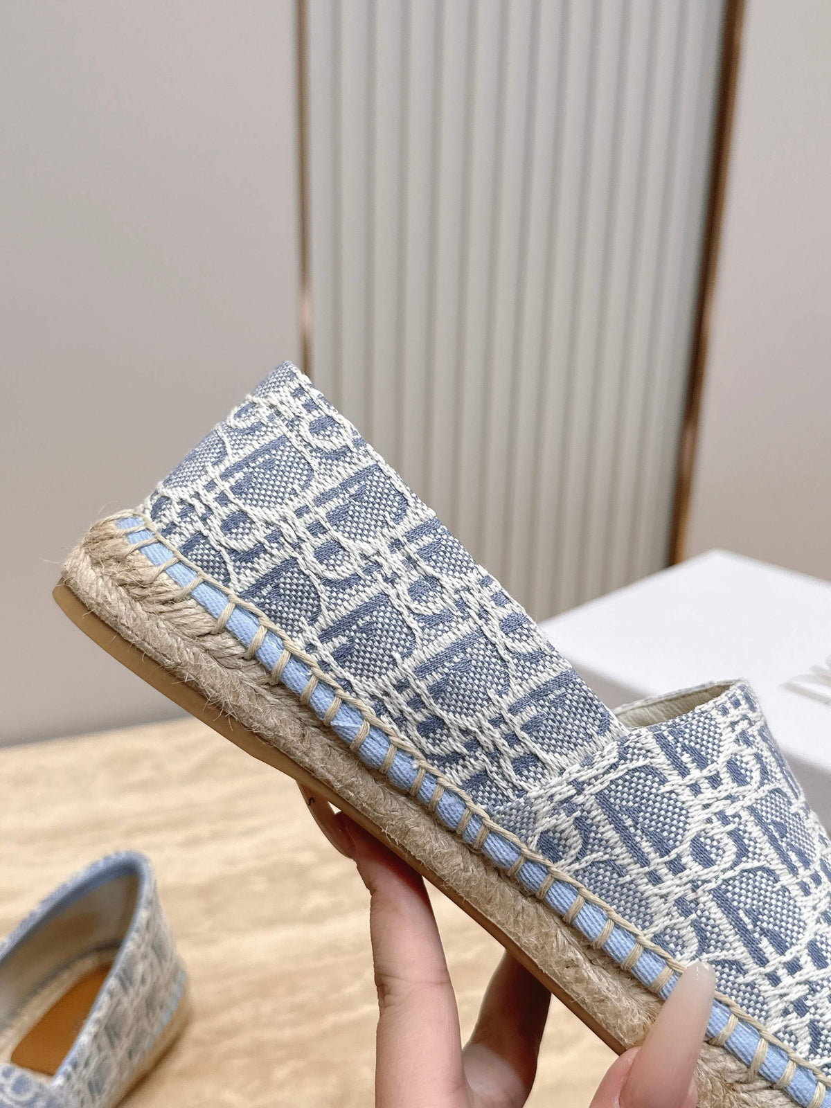 Dior 26s Siroco Espadrille Blue White Dior Oblique Canvas