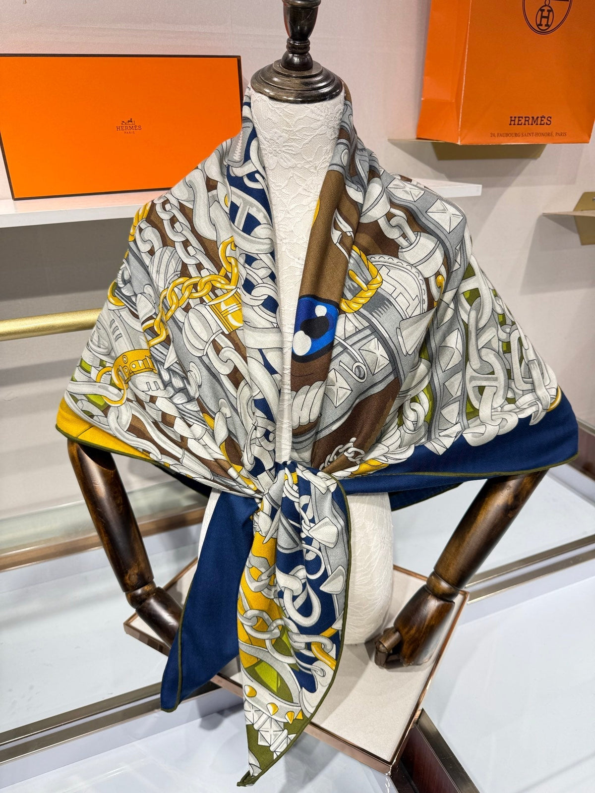 Hermes 2026 Cheval Heavy Metal Scarf 140cm Cashmere Silk