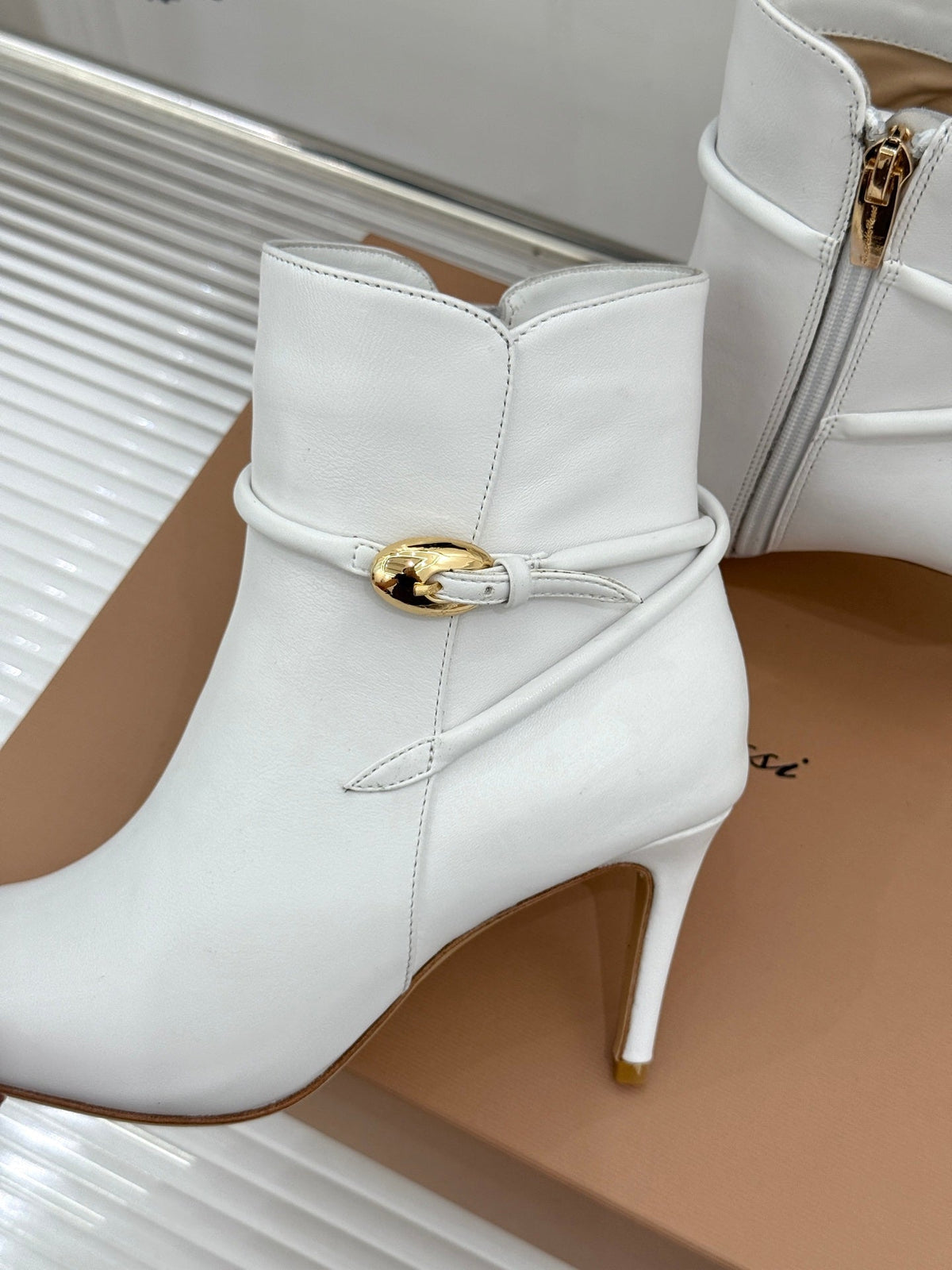 GR 26s Jungle Mamba Booties 8cm White Leather 175082