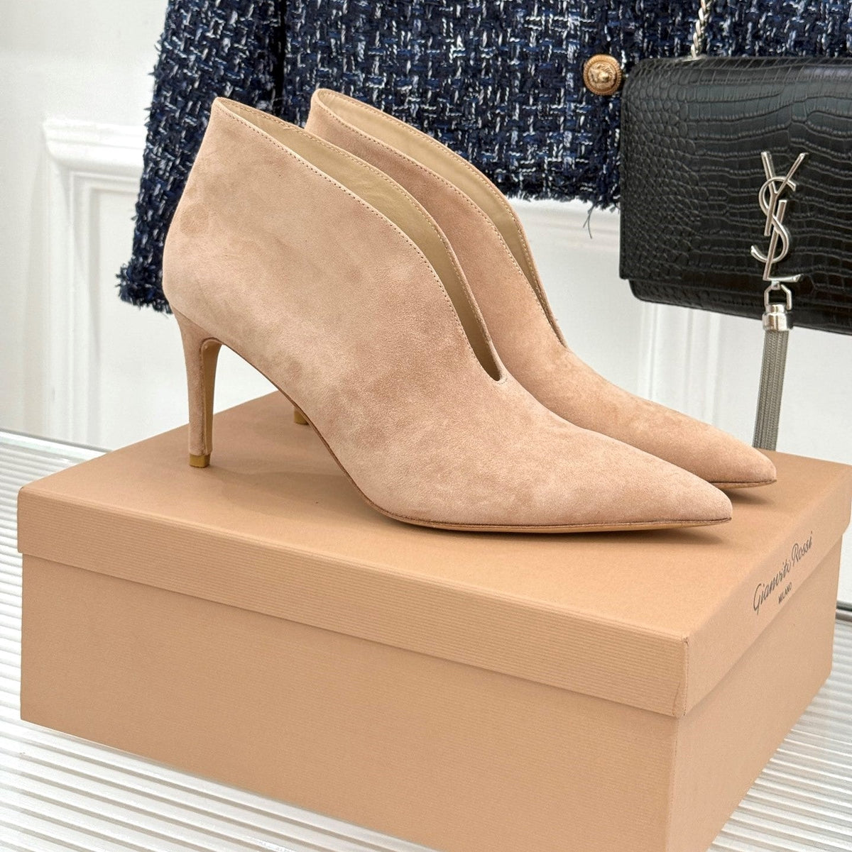 GR 26s Vania Pumps 9cm Praline Suede 175087