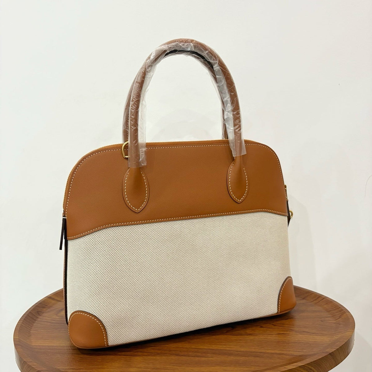High-end Hermes 2026 Bolide Bowling Bag 31cm Canvas/Swift Leather