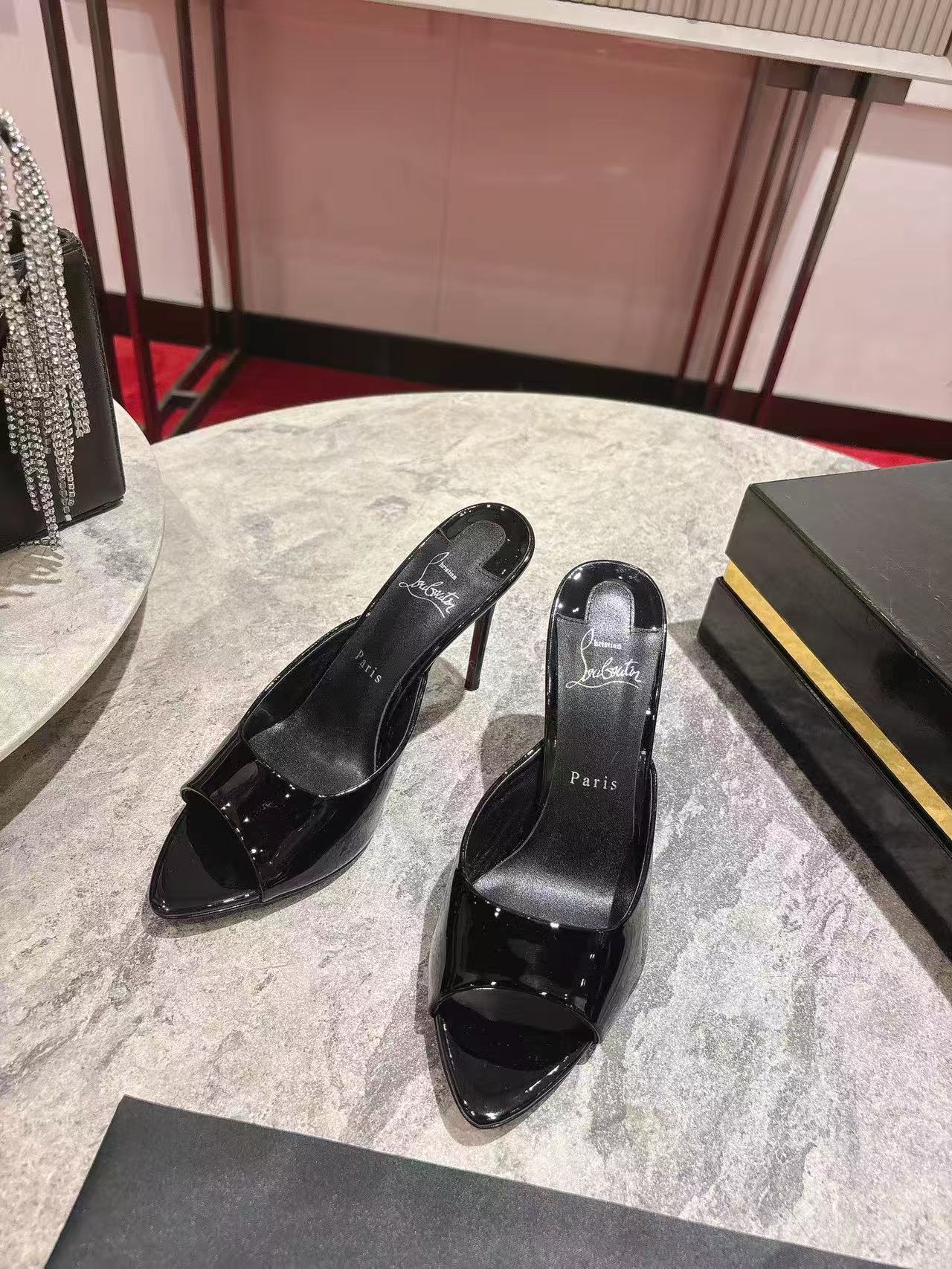CL Miss Z 80 Mule Black Patent Leather