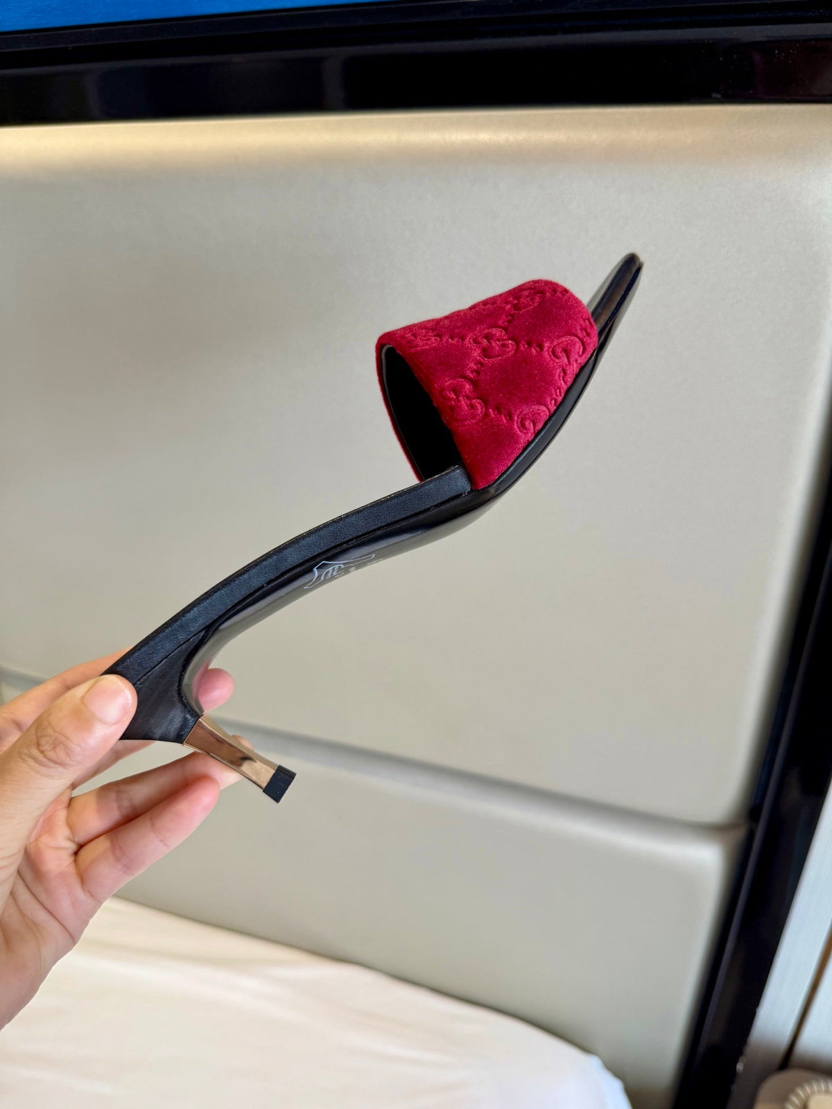 Gucci 26s Slide Sandals 5.5cm Dark Red Velvet