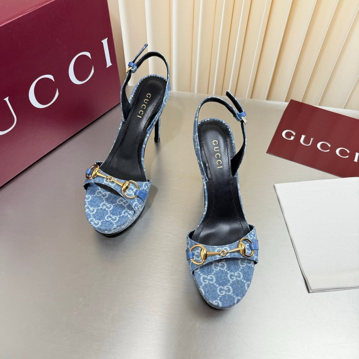 Gucci 26s Slingback Pump 10.5cm Blue Denim