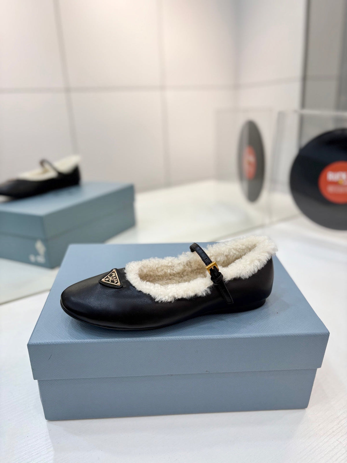 Prada 2026 Ballet Flat Suede Leather Wool 166108