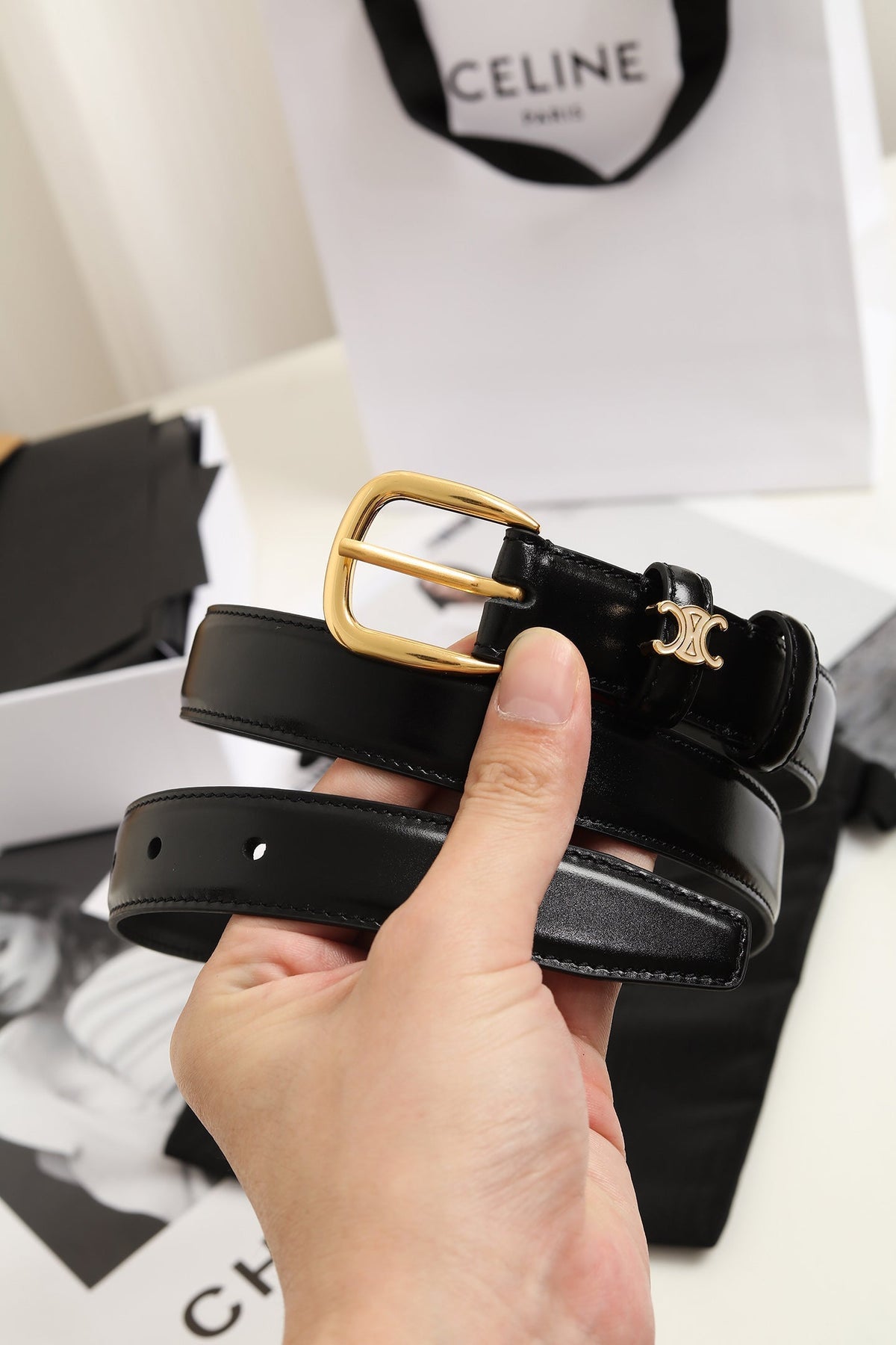 CE 26FW Vivienne Belt 25mm Leather 219233