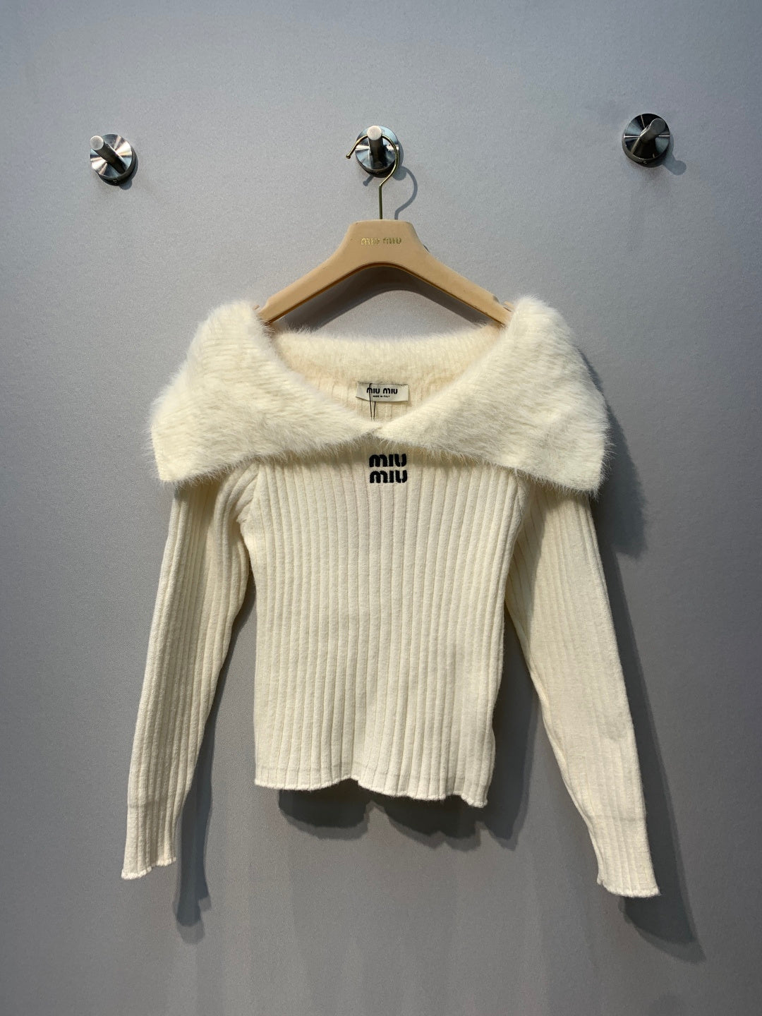 Miumiu 2026 Off The Shoulder Sweater Knit 421182