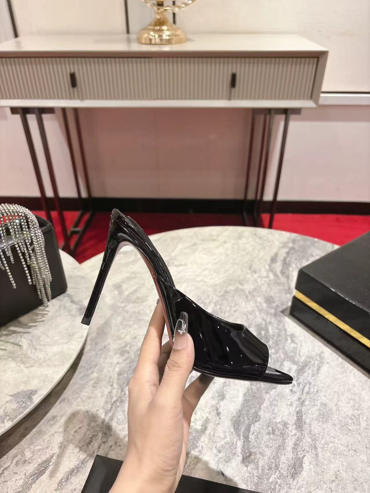 CL Miss Z 80 Mule Black Patent Leather