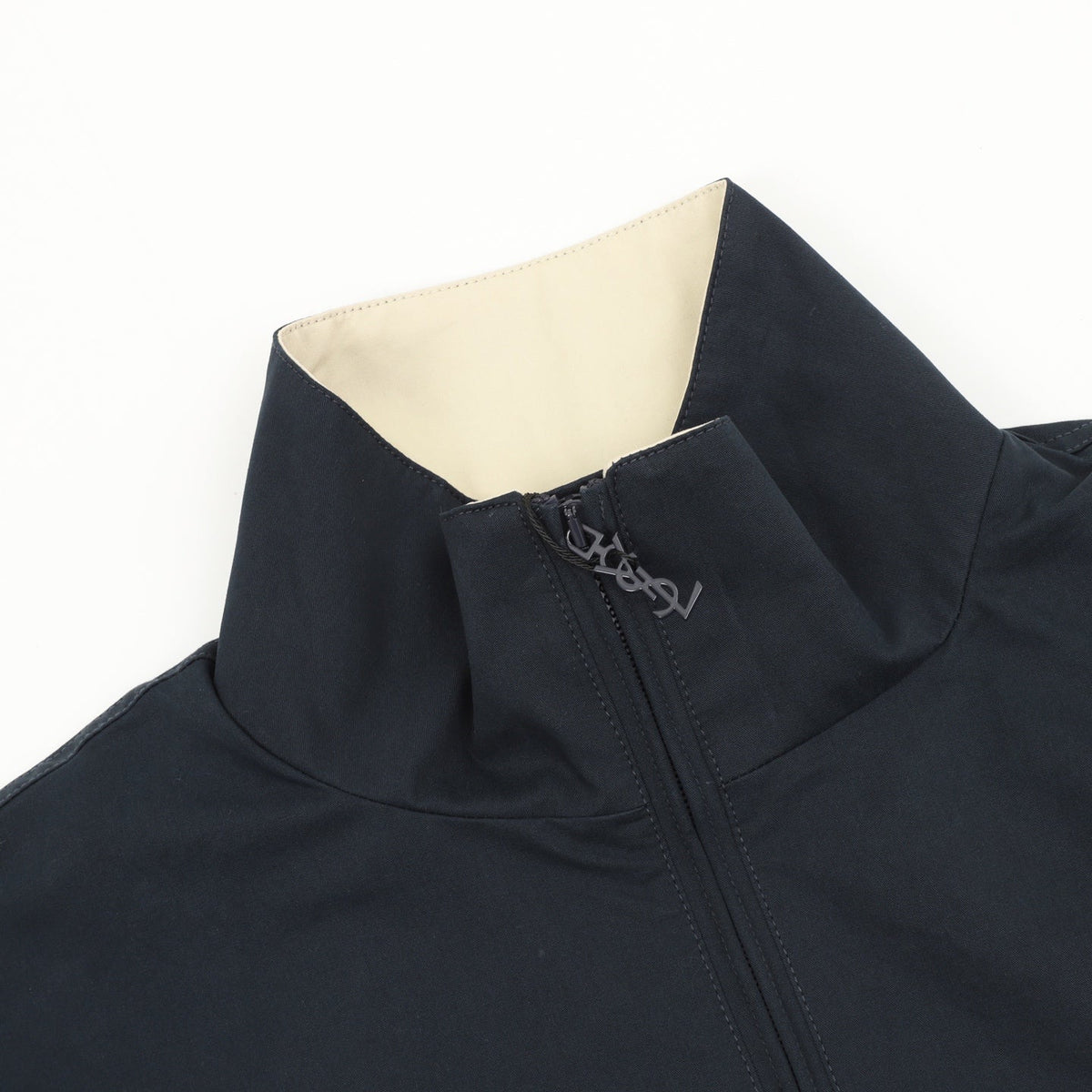 YSL 26s Track Jacket Navy Blue Beige Stripe Men