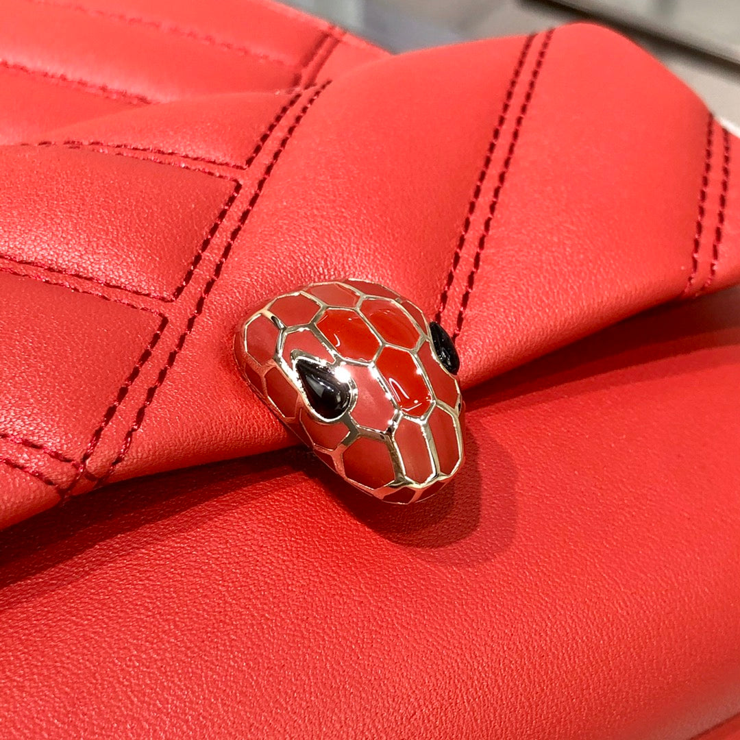 BVL Cabochon Backpack 22cm Red Cafskin GHW 188664