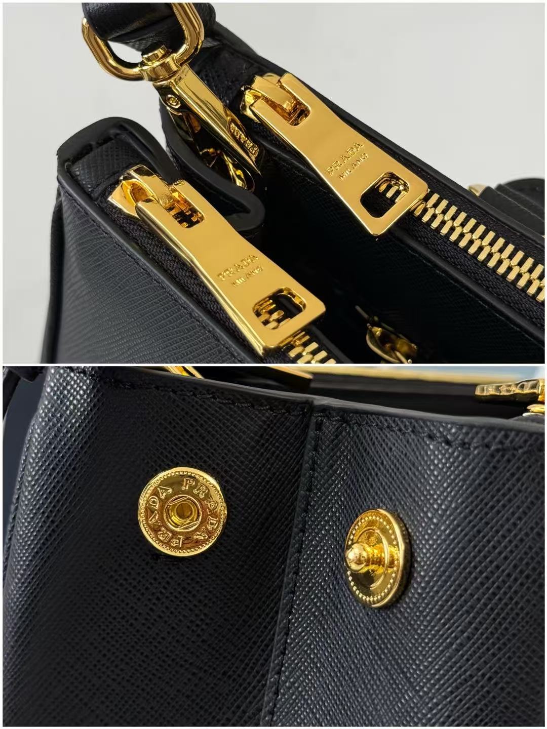 Prad 26S Galleria Bag 28cm Black Saffiano Leather
