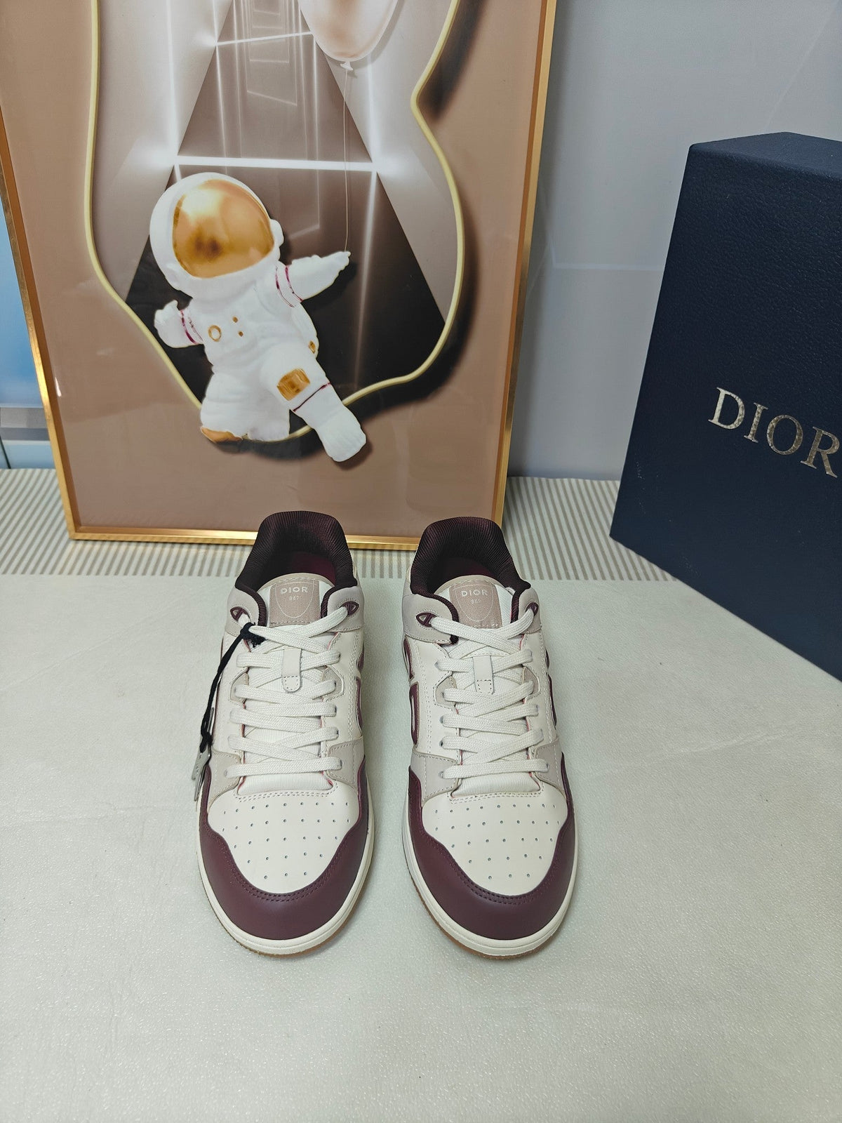 CD 26s Low Top Sneaker White Burgundy Red Calfskin 472915