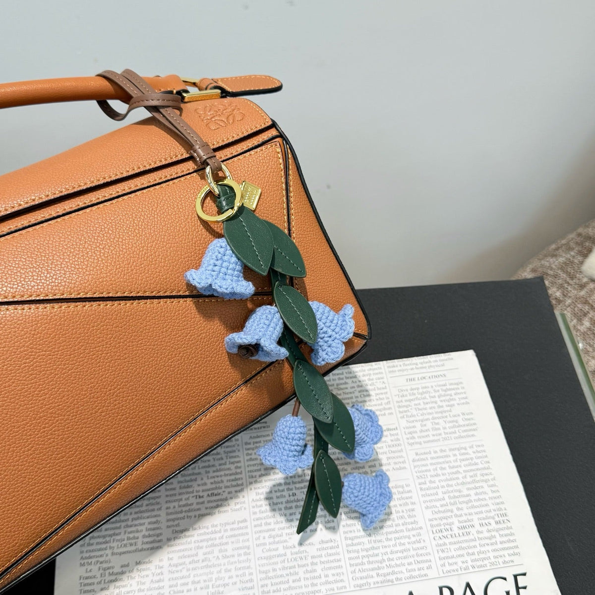 Miu Miu Lilac Crochet Floral Charm