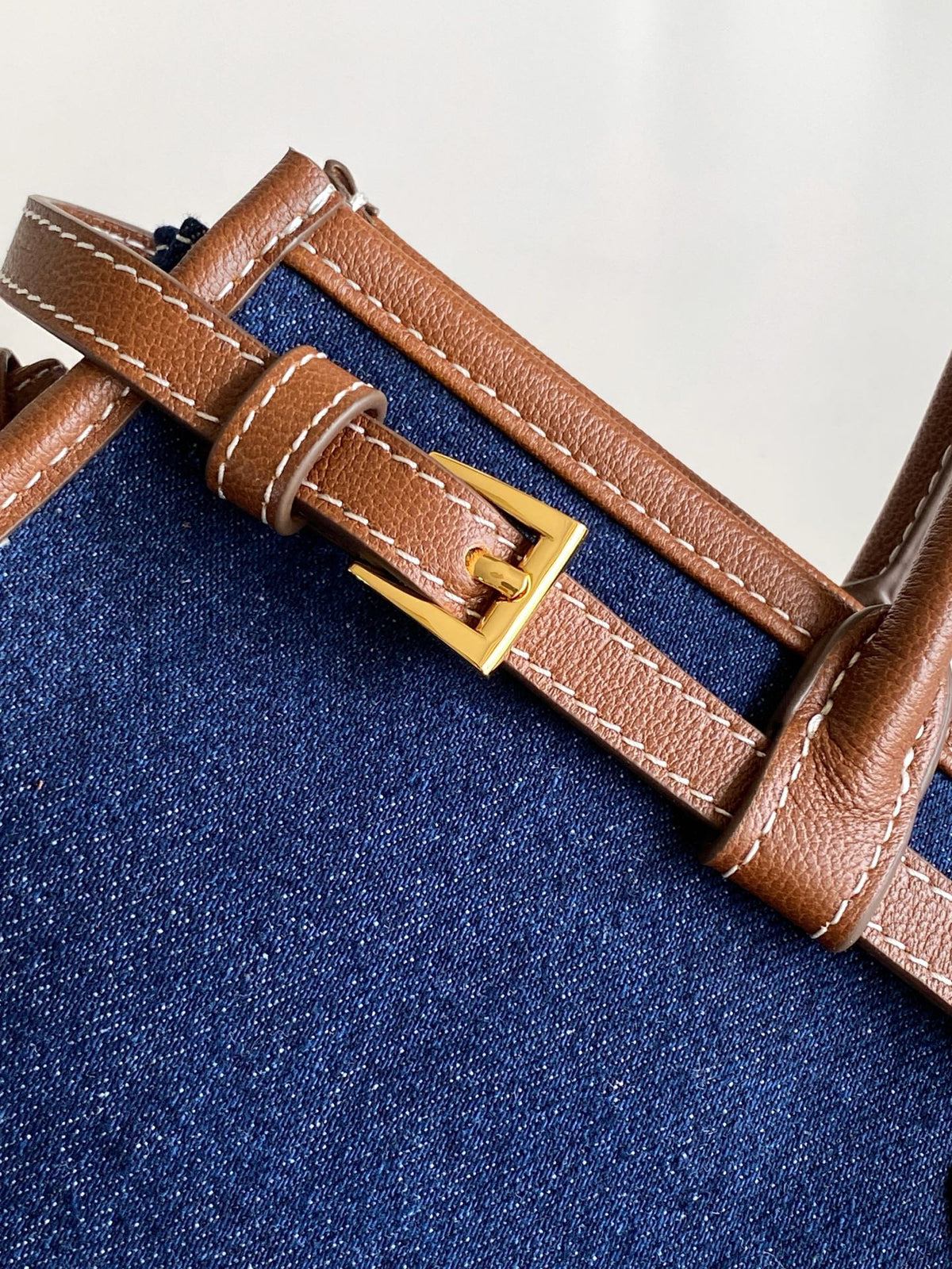 Prada 2026 Bonnie Small Denim Handbag 32cm Denim Leather