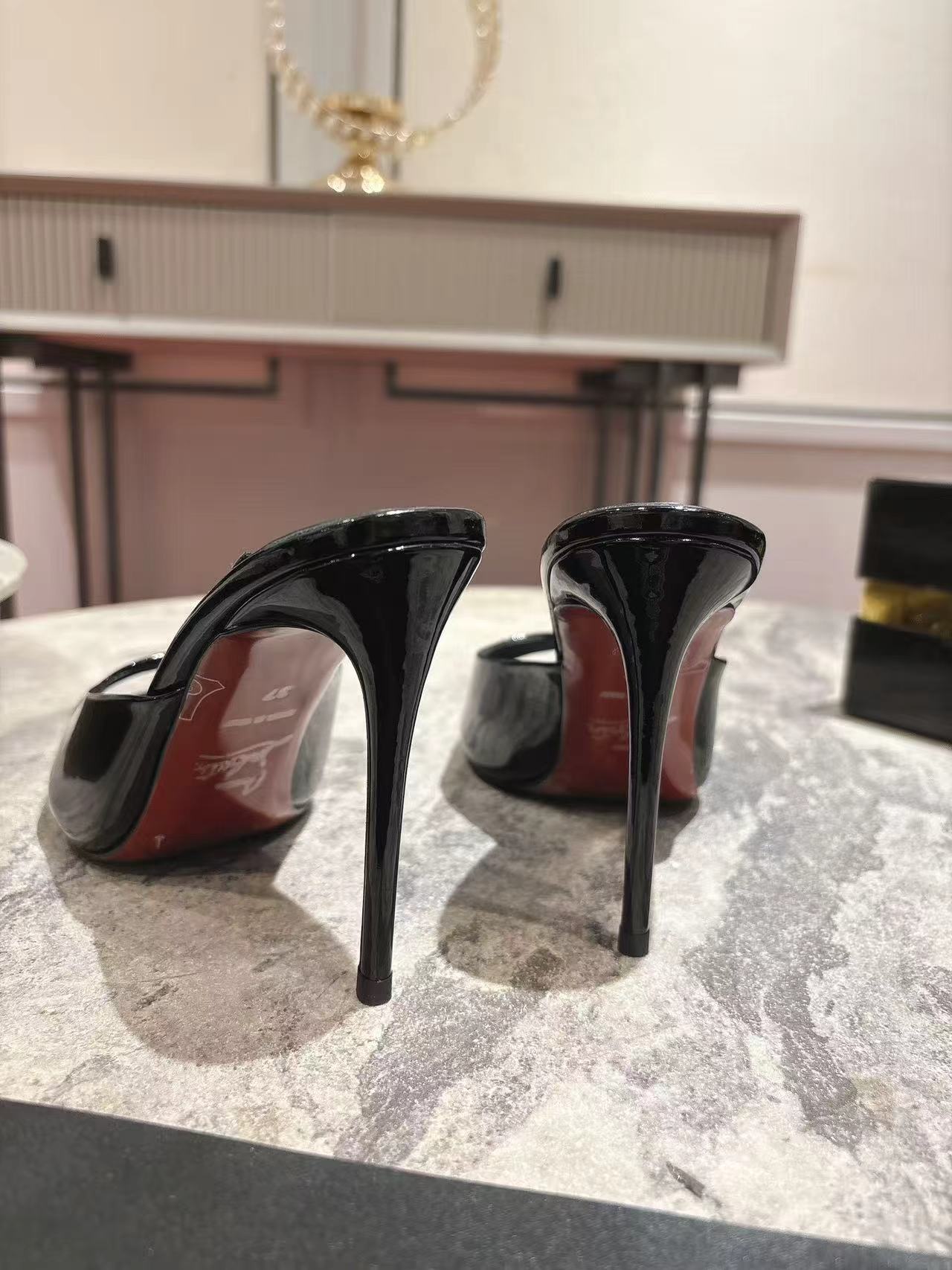 CL Miss Z 80 Mule Black Patent Leather