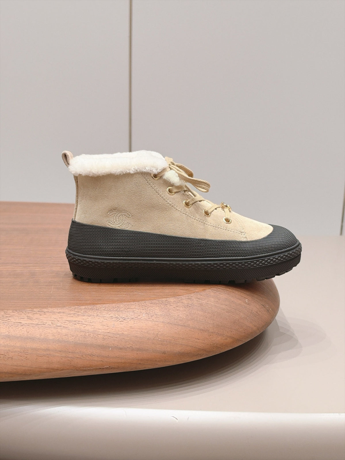 Chanel 2026 Lace-up Ankle Boots Suede Wool 175875