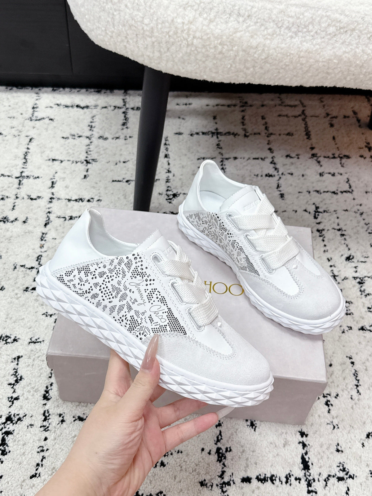 Jimmy Choo 26S Sneakers White Suede 528146