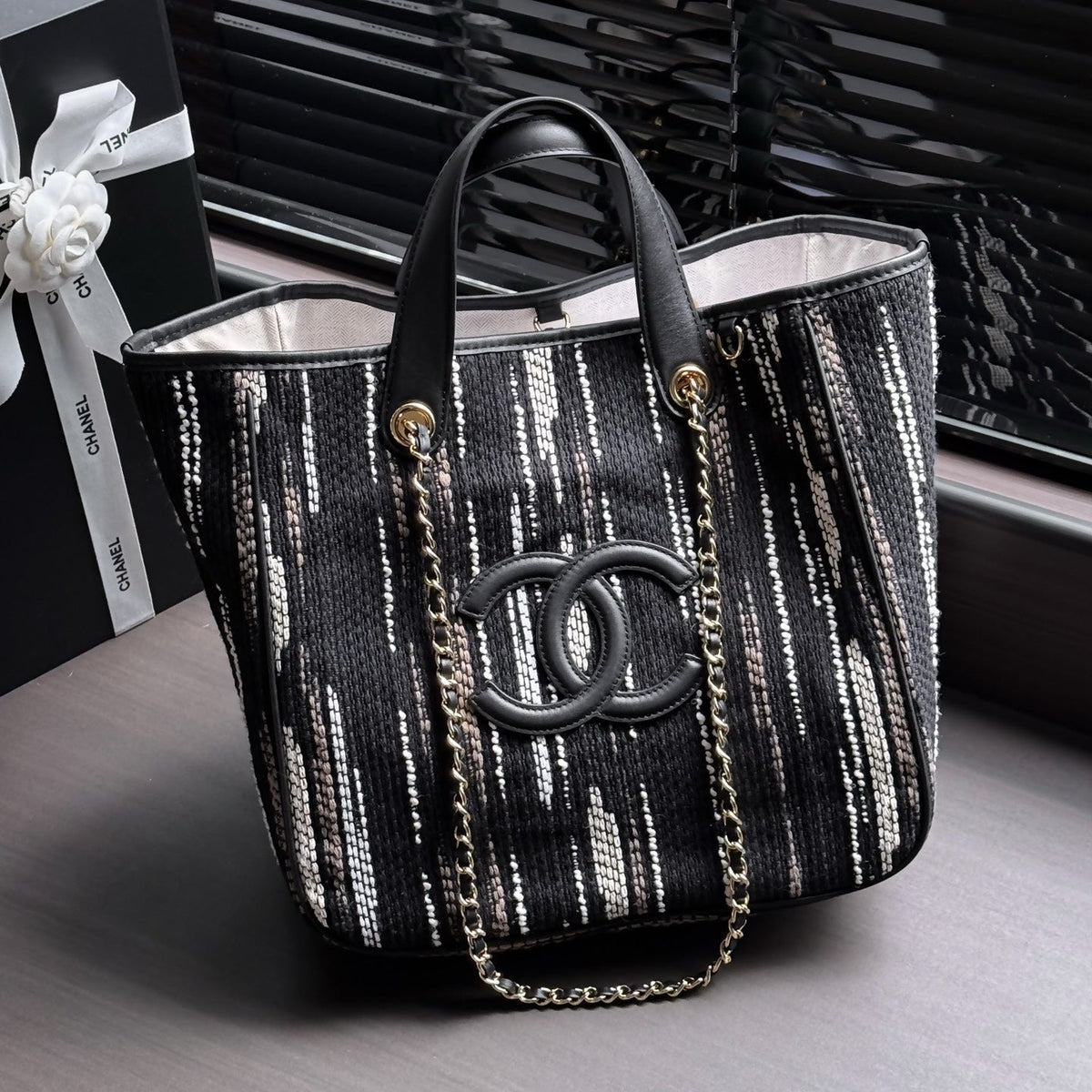 Chanel 2026 Small Shopping Tote Bag Canvas Fabric