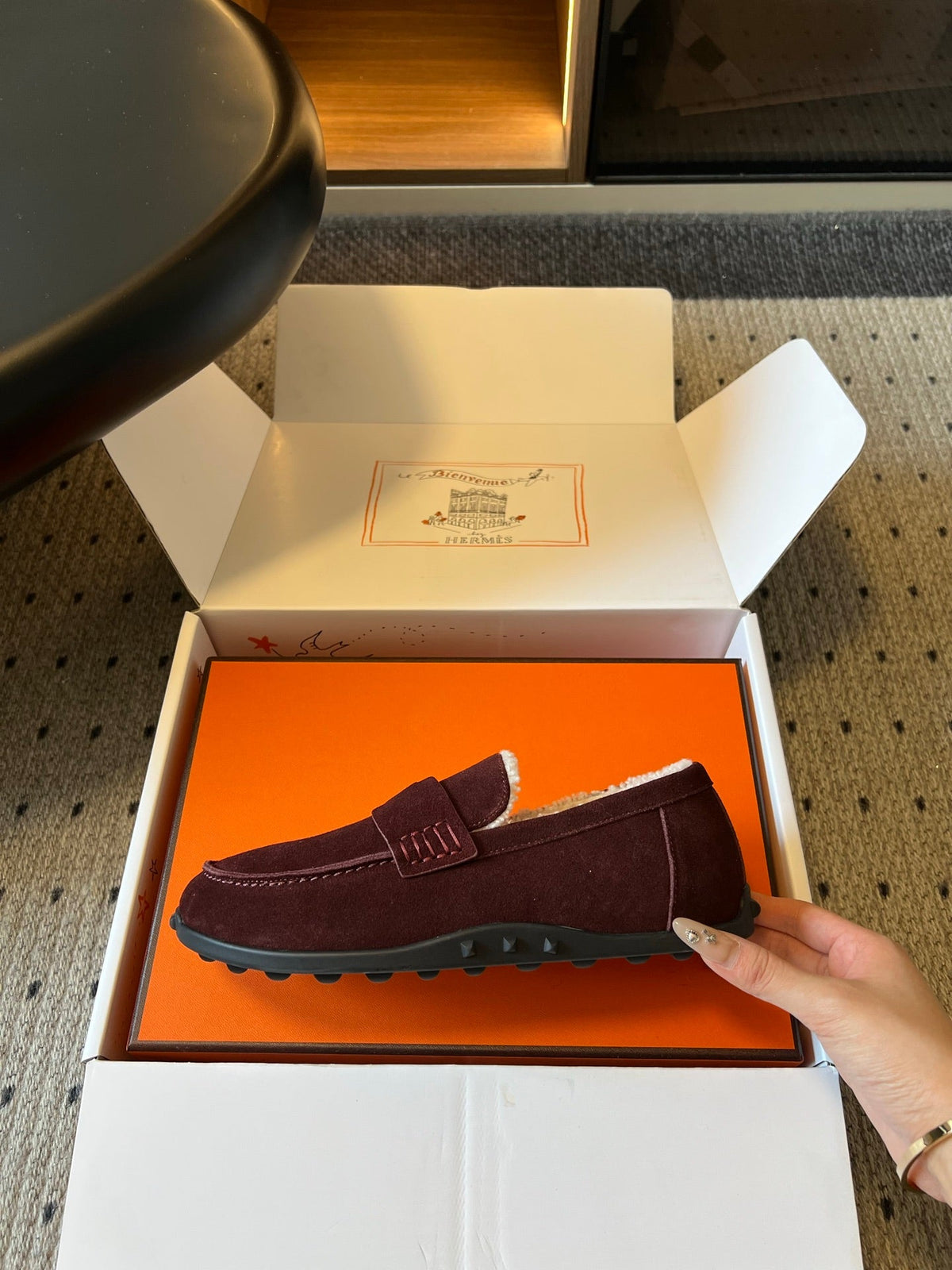 HM 26S Destin Loafers Dark Red Suede