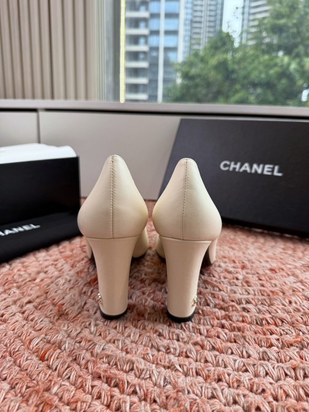 Chanel 26s High Heels Off White Smooth Lambskin