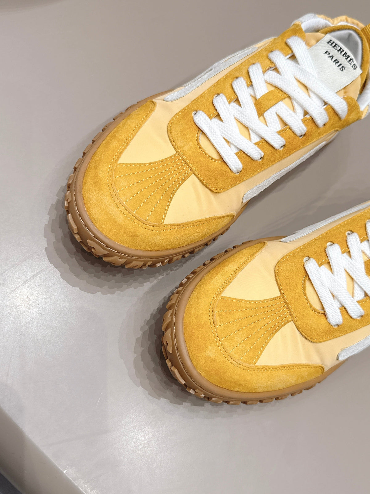 HM 26S Bouncing Sneakers Yellow Nylon Suede