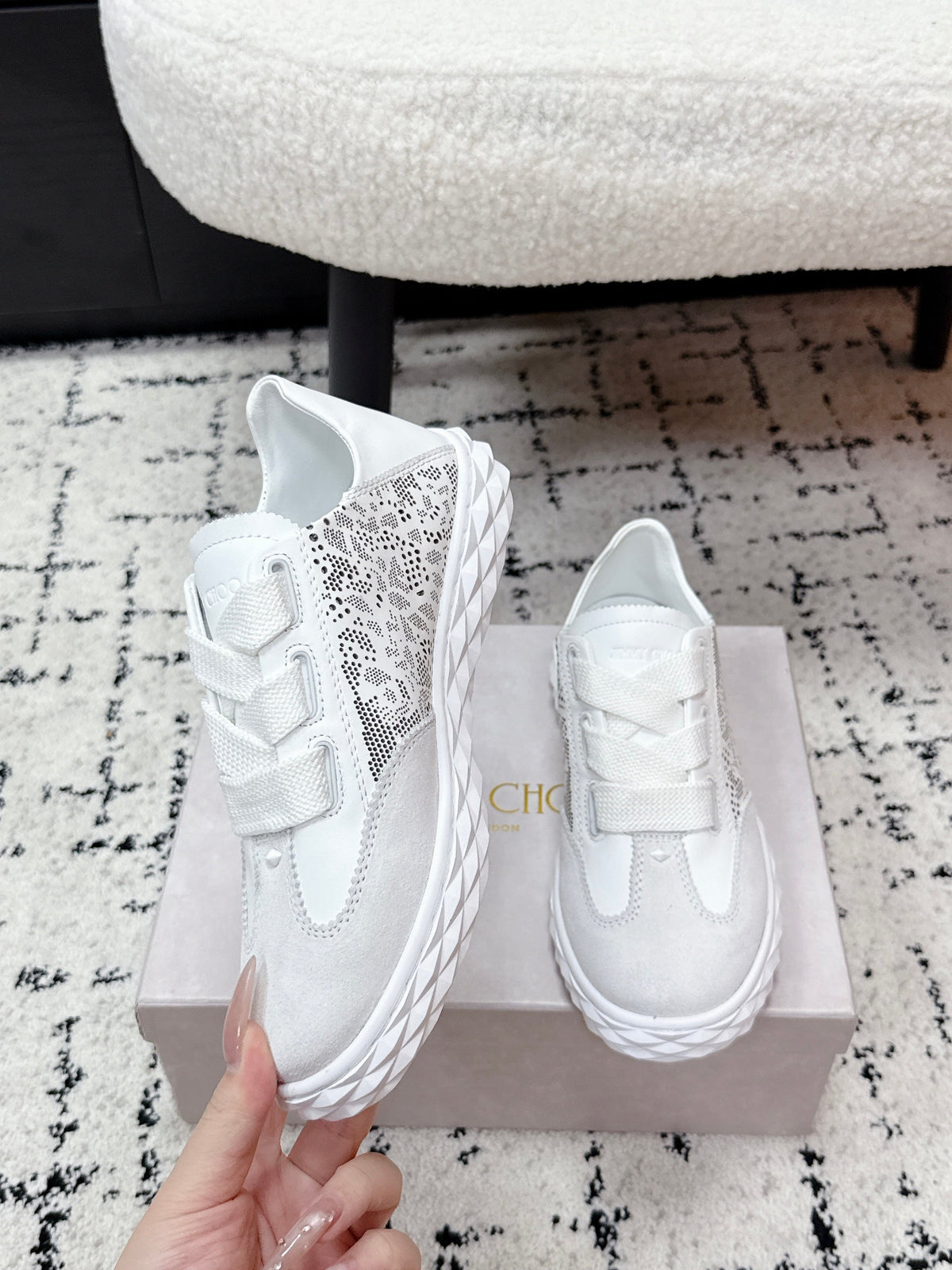 Jimmy Choo 26S Sneakers White Suede 528146