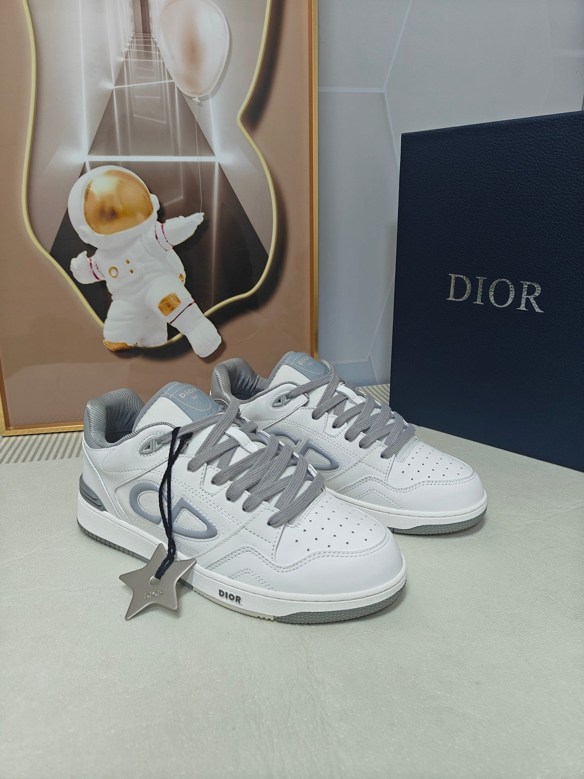 CD 26s Low Top Sneaker White Grey Calfskin 831492