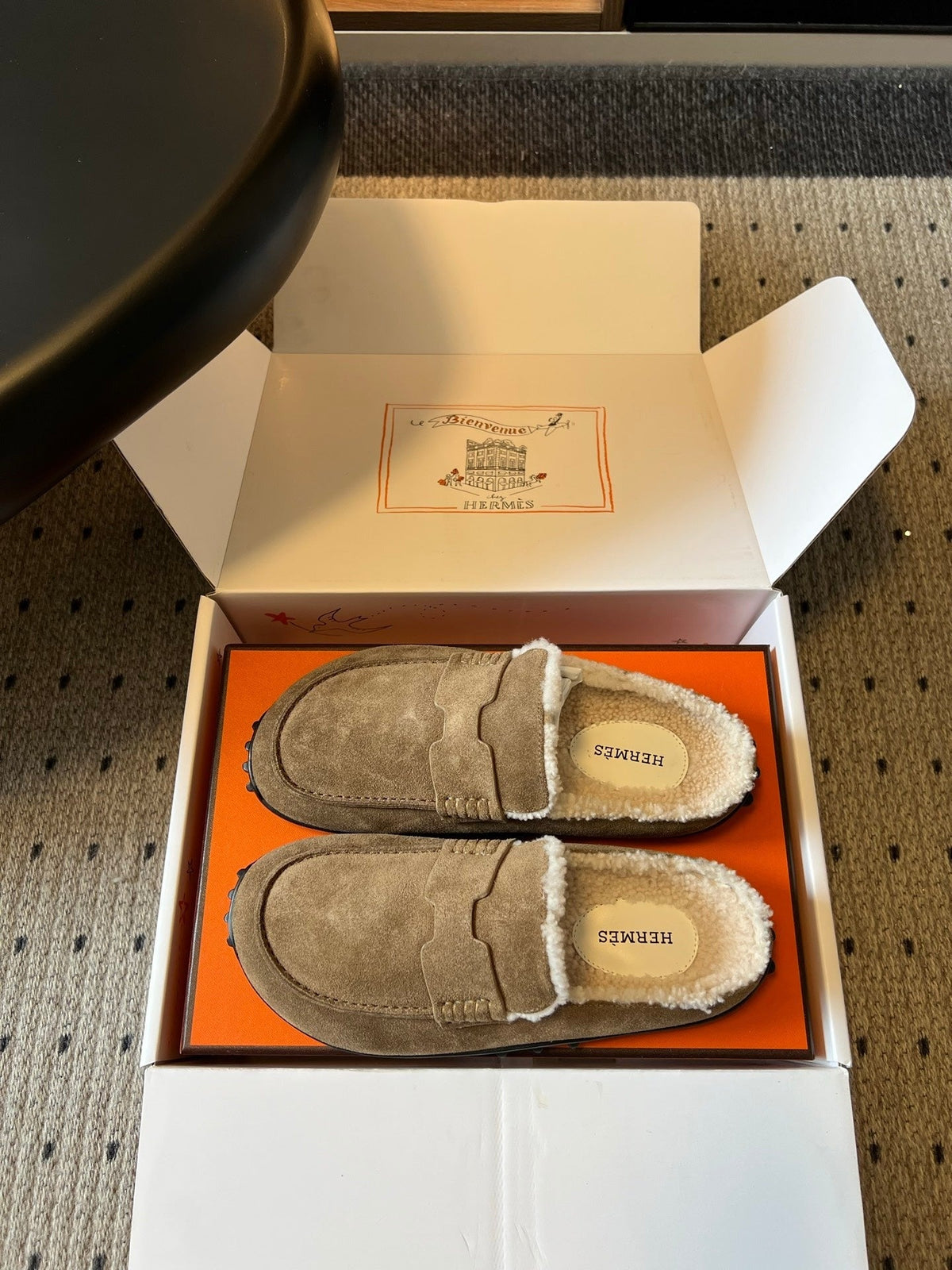 HM 26S Destin Mules Greyish Beige Suede