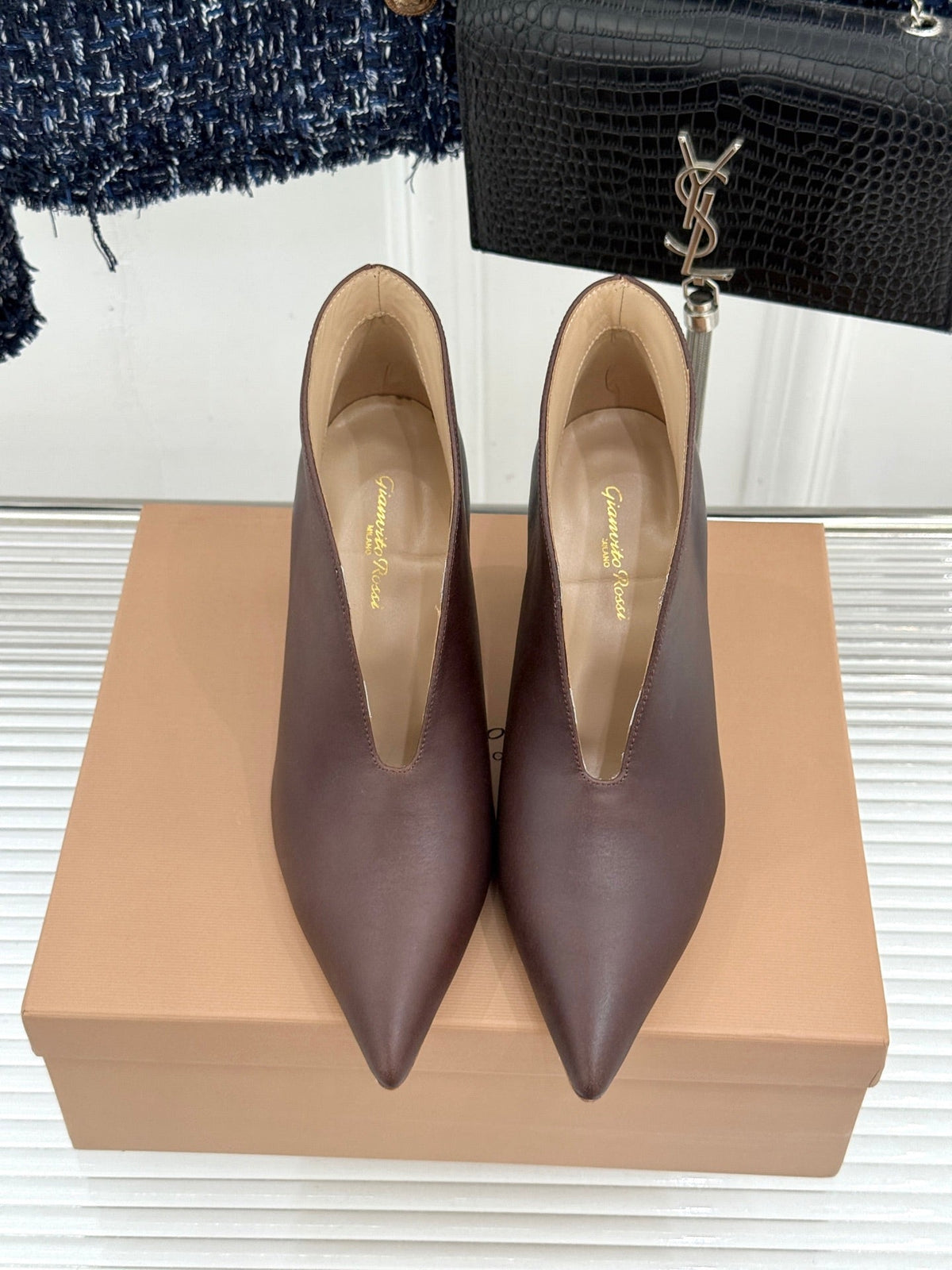 GR 26s Vania Pumps 9cm Brown Leather 175085