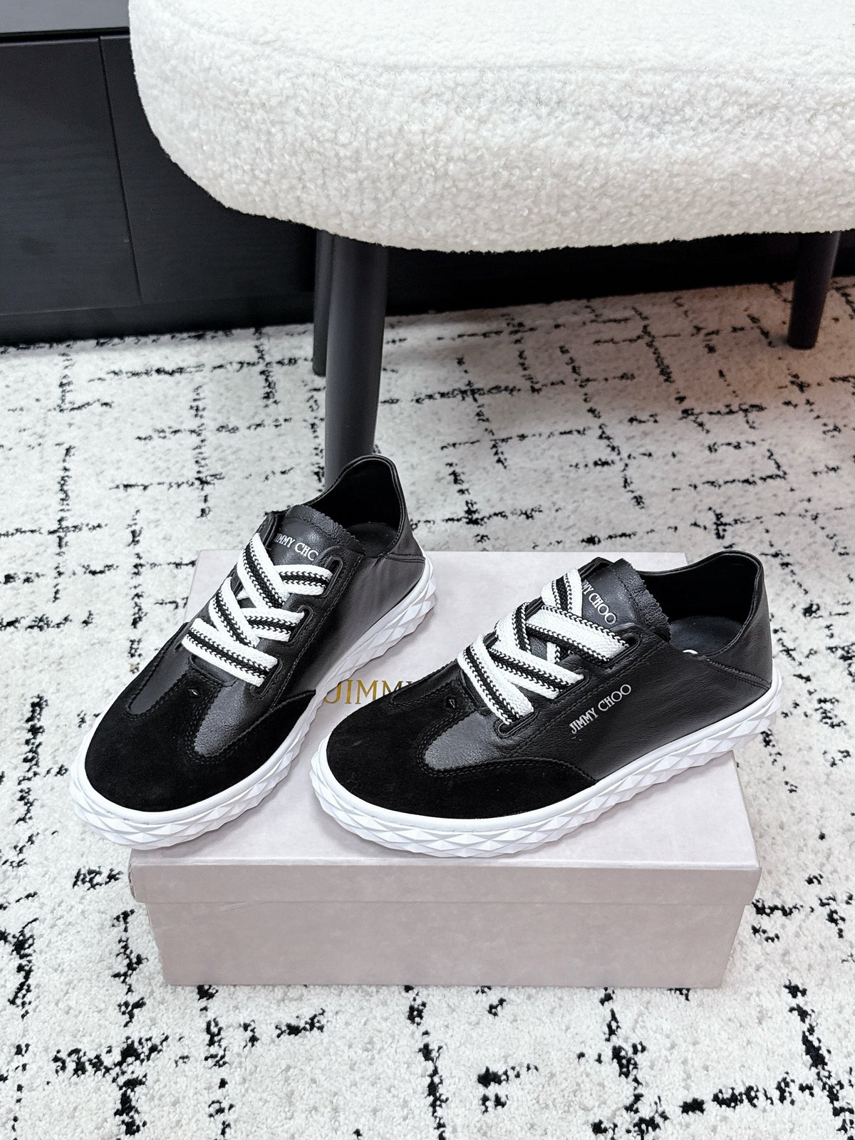 Jimmy Choo 26S Sneakers Black Calfskin And Suede 604183