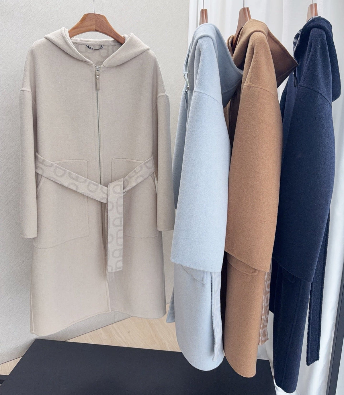 HM 26FW Hooded Coat Pig-Nose Detail Cashmere 440849