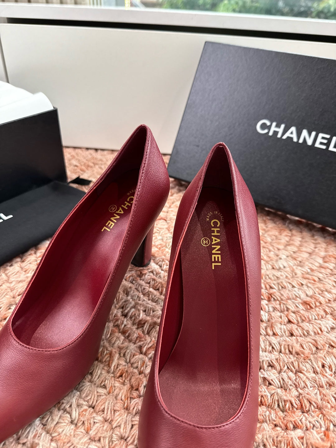 Chanel 26s High Heels Red Smooth Lambskin