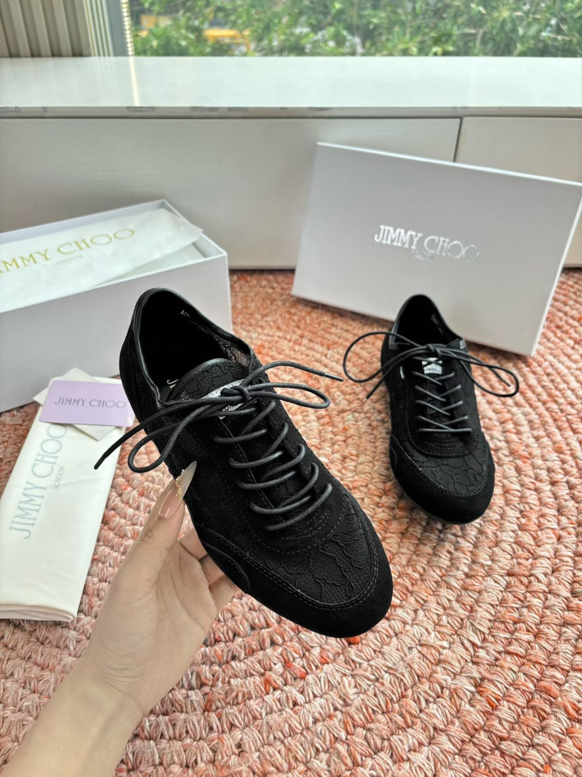 Jimmy Choo 26S Sneakers Black Mesh And Suede 391824