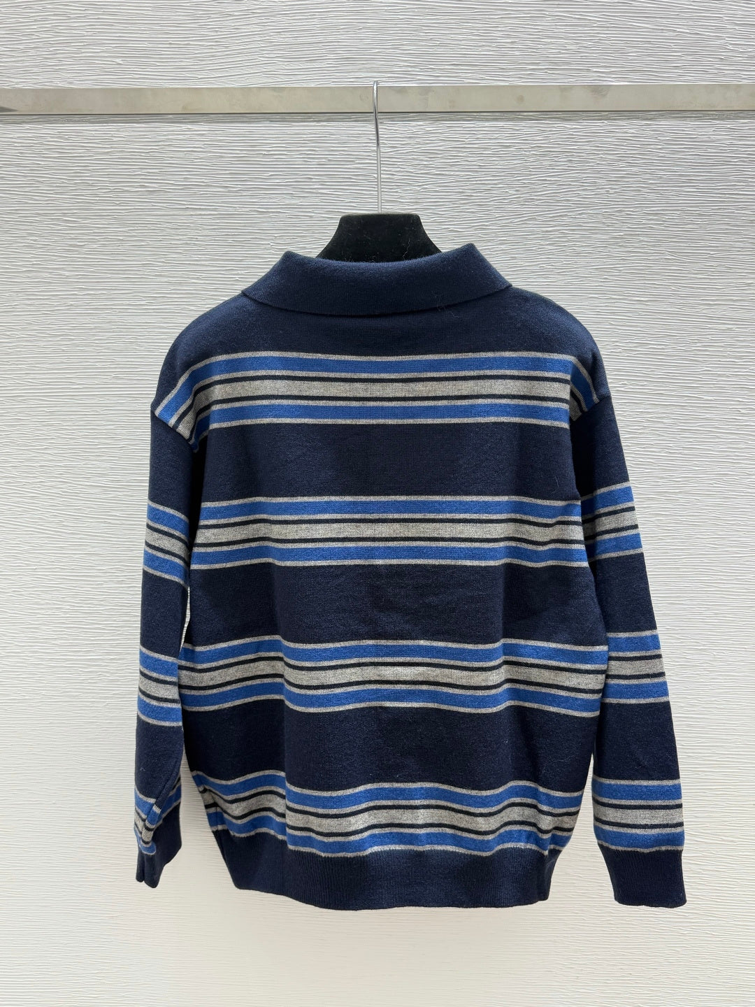 CC 26FW Striped Knit Polo Sweater Nylon 313544