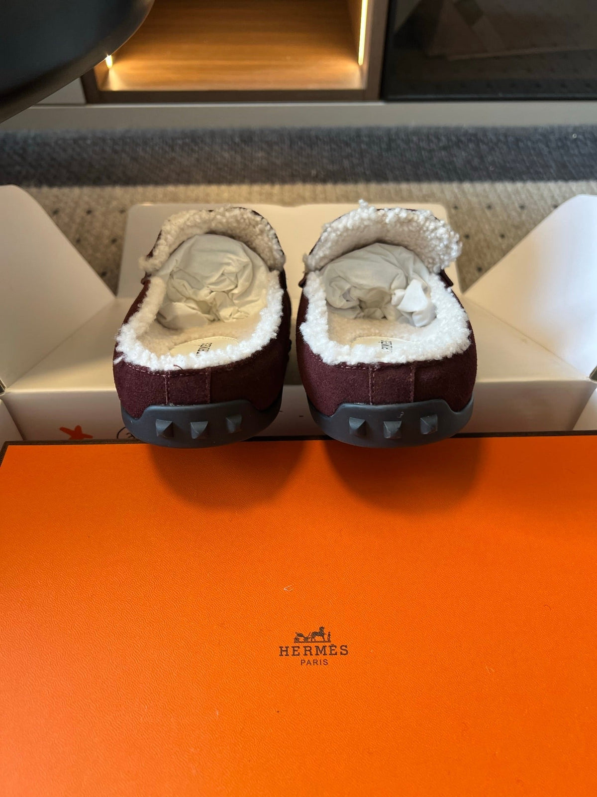 HM 26S Destin Mules Dark Red Suede