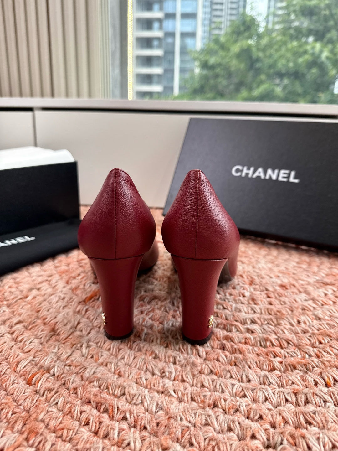 Chanel 26s High Heels Red Smooth Lambskin