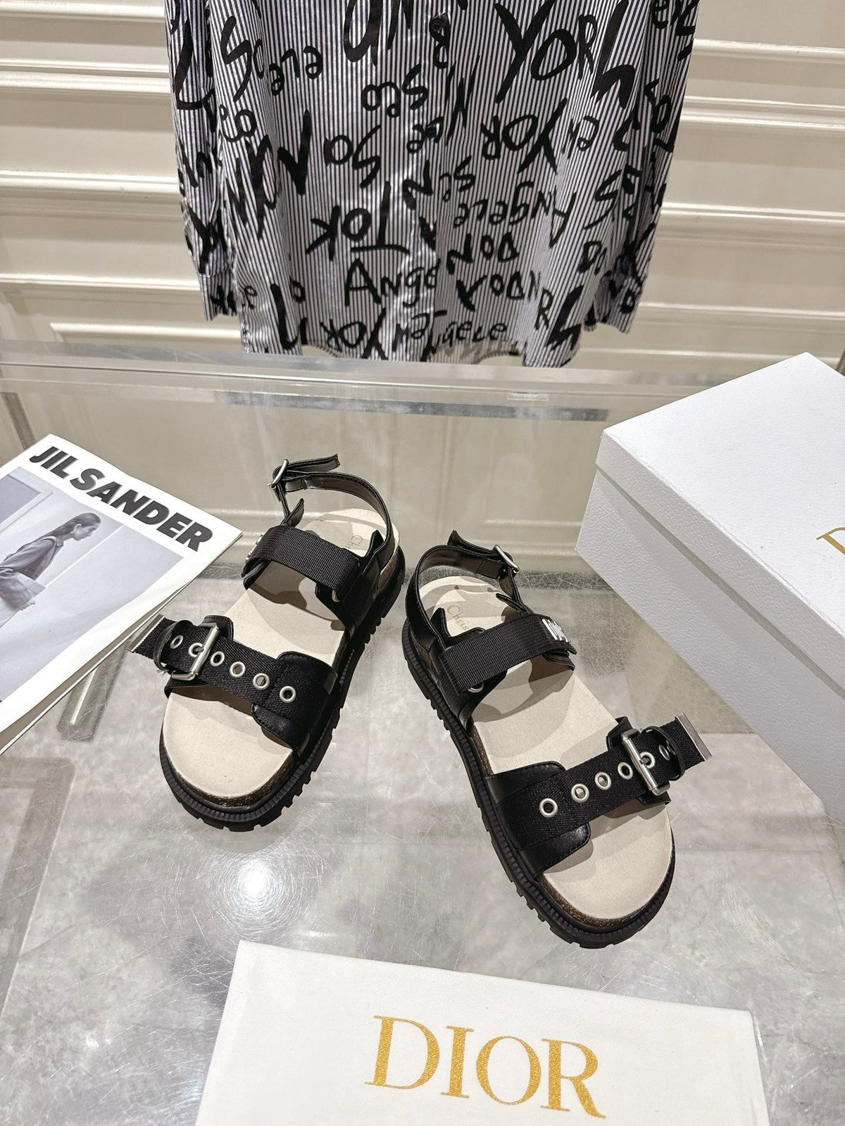 CD 26s Buckle Sandals Black Canvas 174928