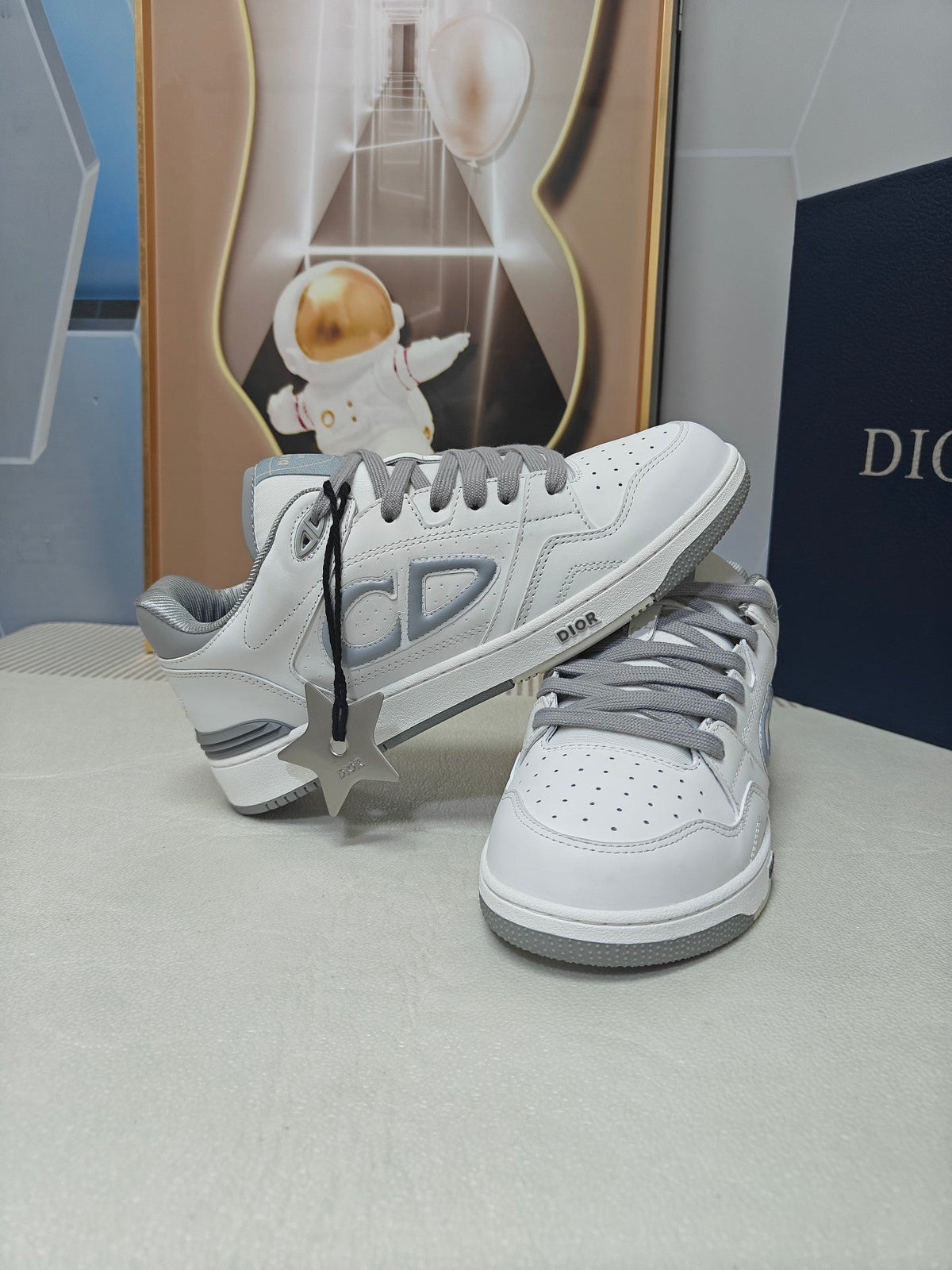 CD 26s Low Top Sneaker White Grey Calfskin 831492