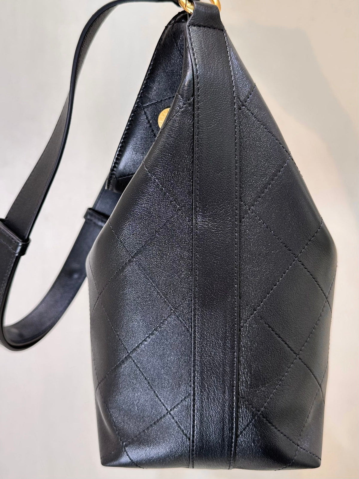 Chanel 2026 Quilted Bucket Bag 31cm Black Gold-Hardware Lambskin