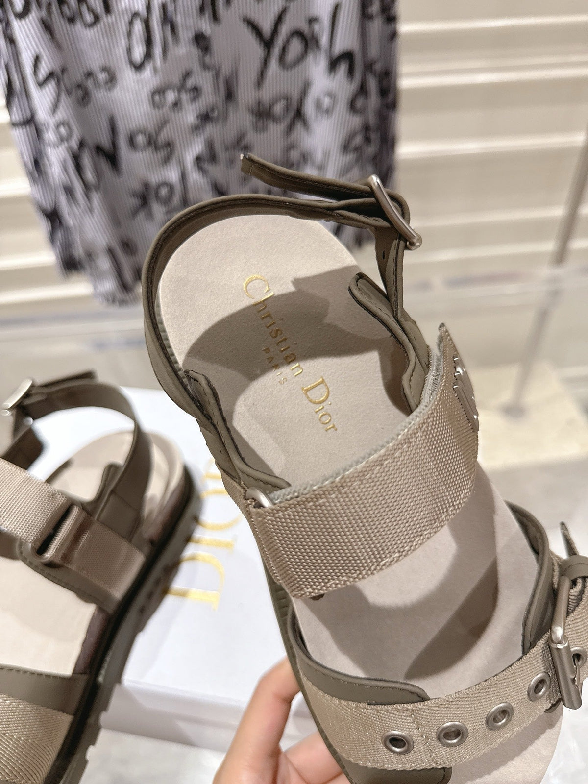CD 26s Buckle Sandals Khaki Canvas 284195