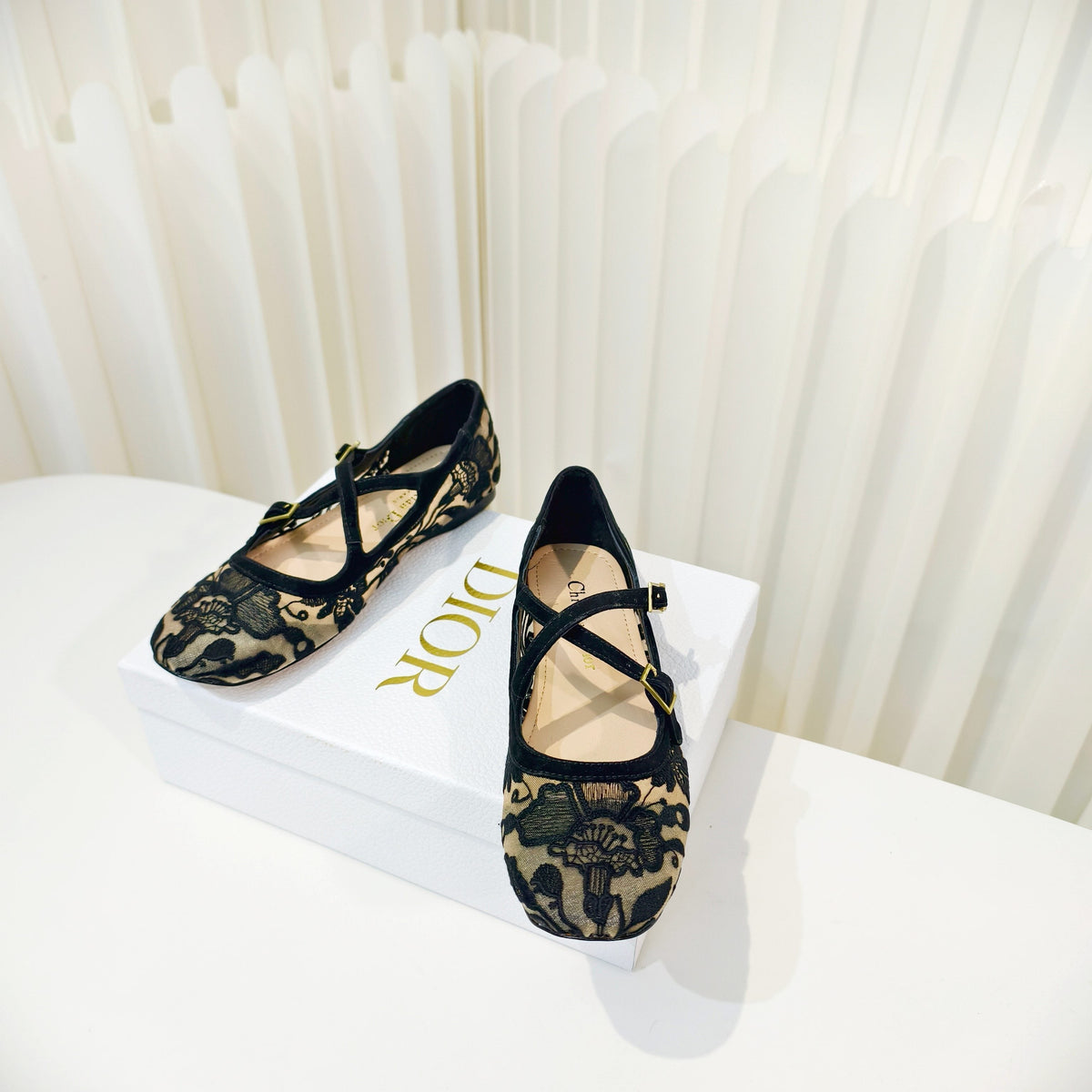 Dior 26s Mary Jane Flats Black Fabric