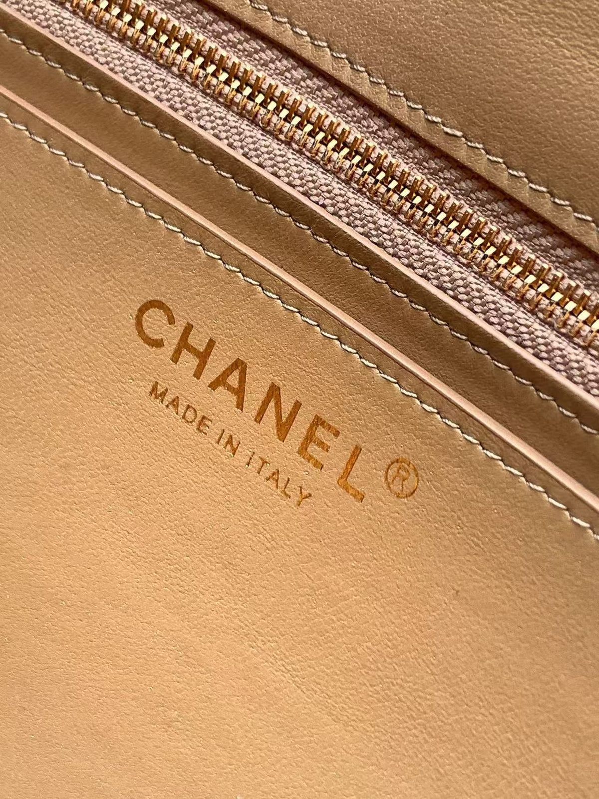 Chanel Maxi Flap Bag 32cm Beige Suede Leather
