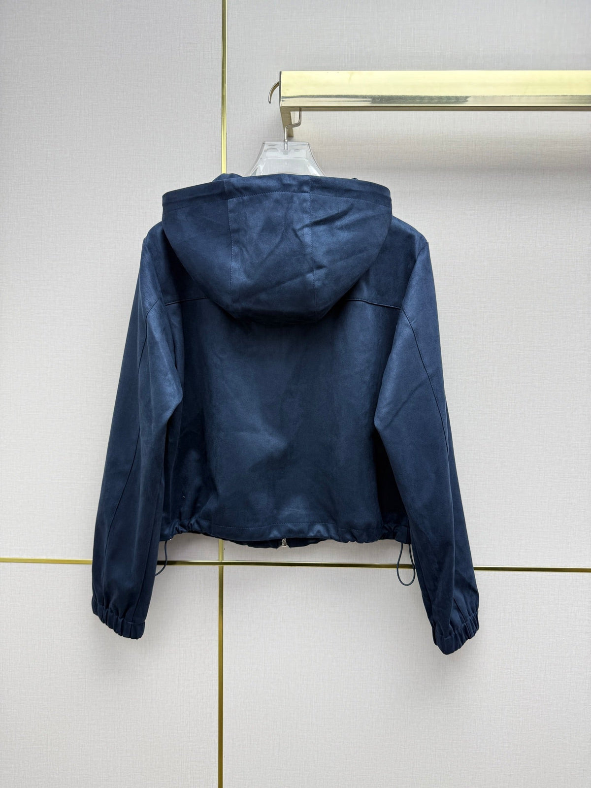 CD 26SS Hooded Trench Coat Embroidered Pattern Suede 437677