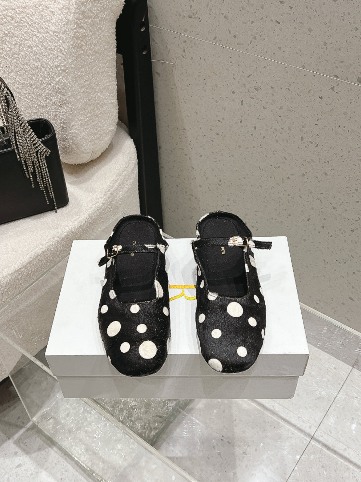 TR Ava Mules Polka Dot Horsehair 178913