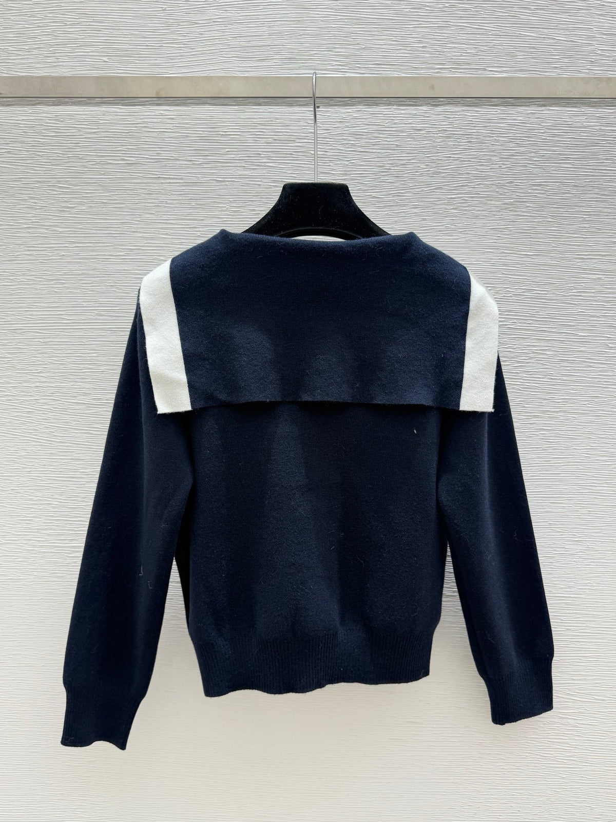 CC 26FW Marine-Inspired Knit Pullover Sweater Sailor Collar Half-Button Logo Wool 313320