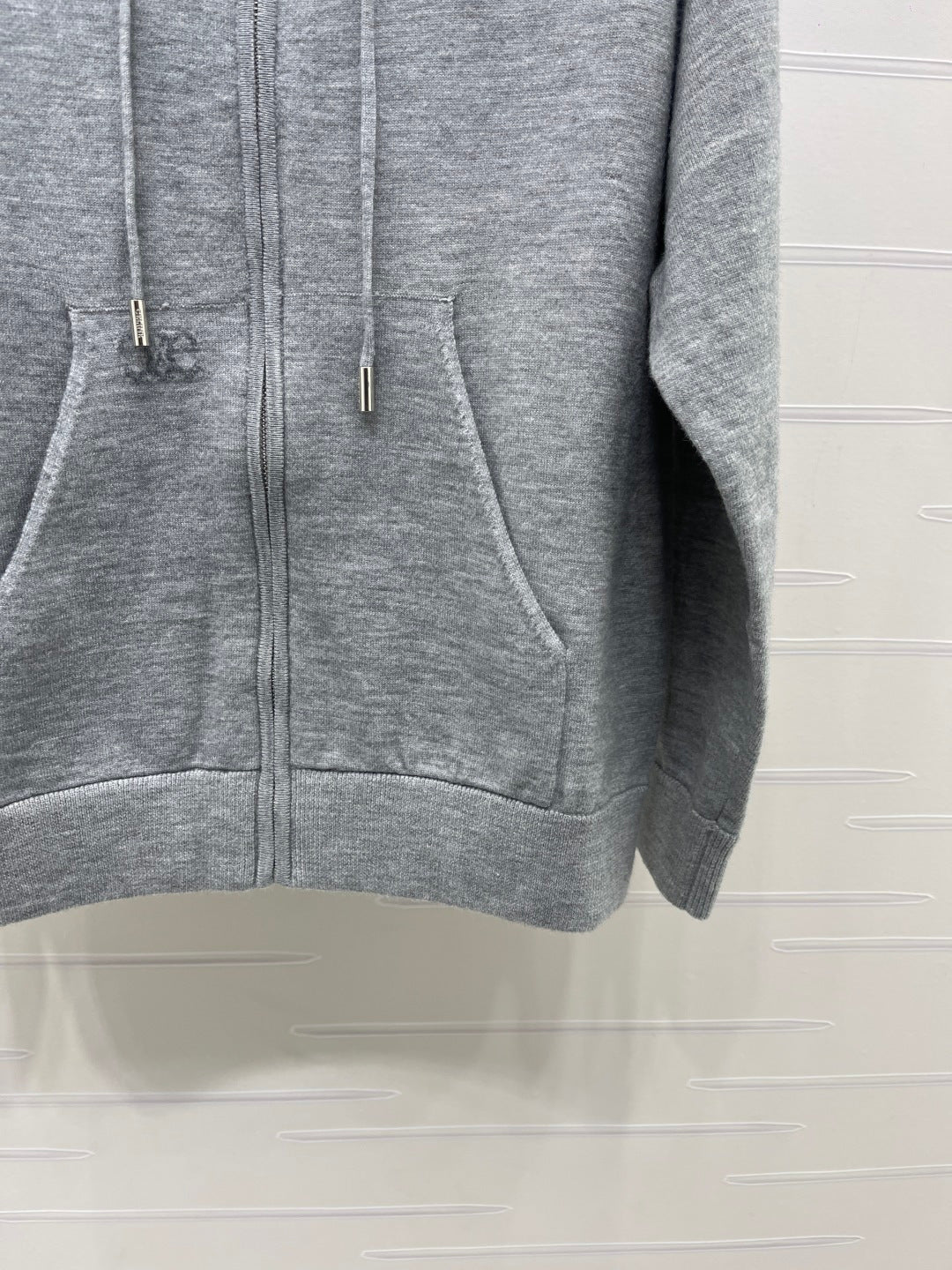 CE 26S Knit Zip-Up Hoodie Embroidered Detail Wool 430311