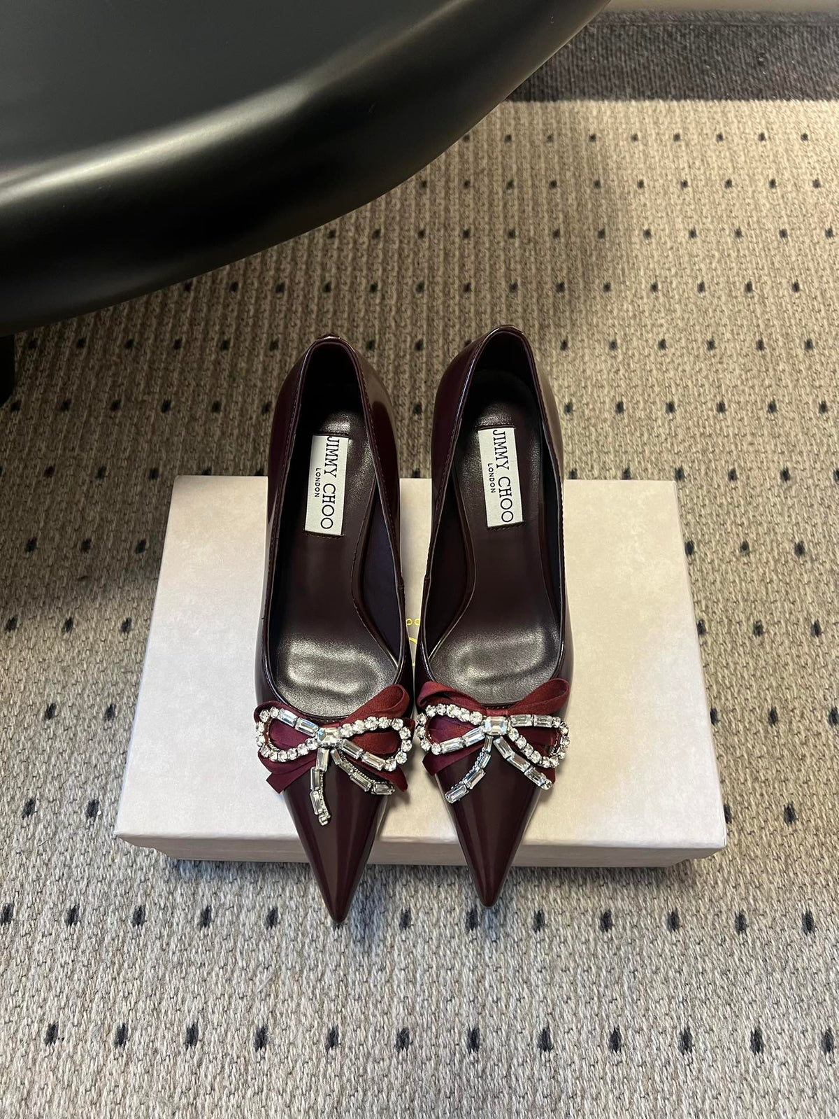 Jimmy Choo 26S High Heels 7.0cm Dark Red Patent Calfskin 629415